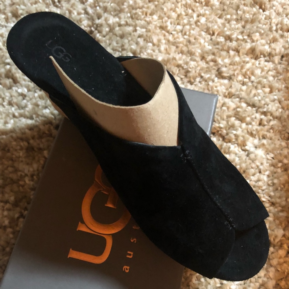 Ugg black leather sandals